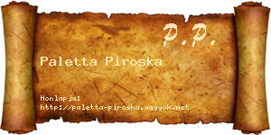 Paletta Piroska névjegykártya